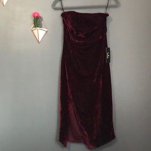 lulus strapless velvet dress